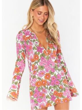Show Me Your Mumu Charlie Collar Dress Carnaby Floral Knit Size 1X